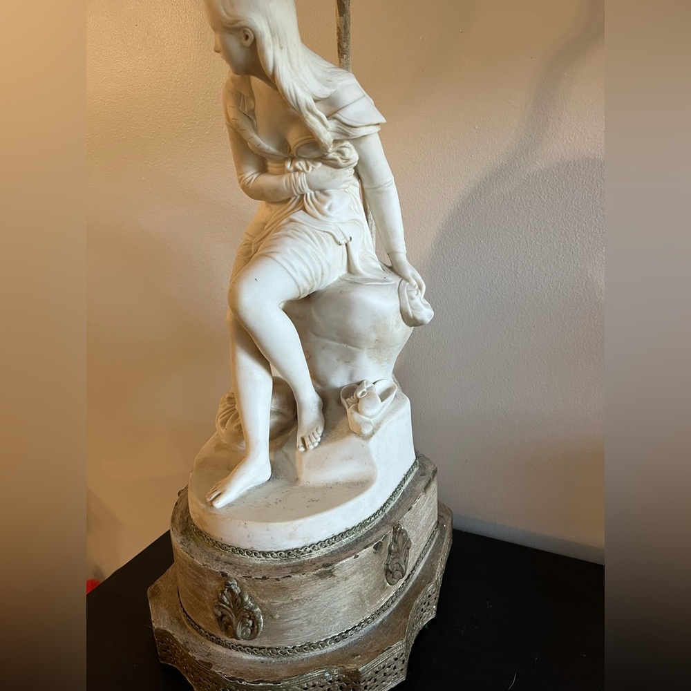 1848 John Bell Minton Parian  “Dorothea” Lamp Rare Don Quixote Collectible - Picture 3 of 5